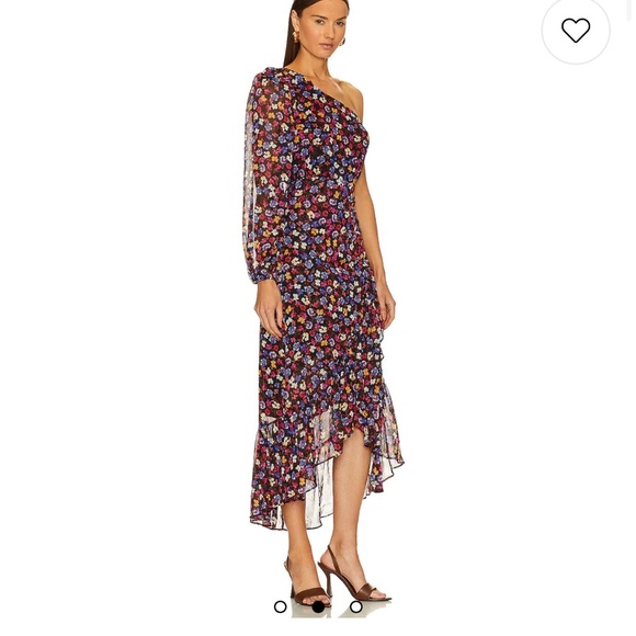 NWOT Astr Calista Red and Blue Asymmetrical One-Shoulder Cocktail Dress Sz Small - Picture 2 of 8